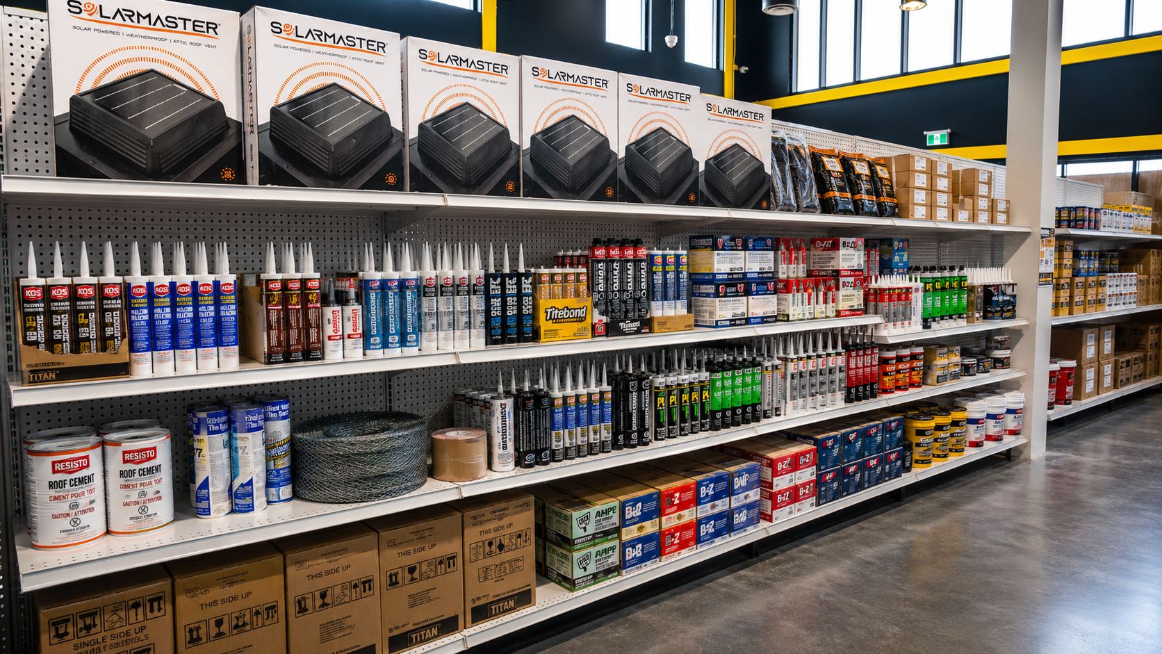 Stocked accessory shelving