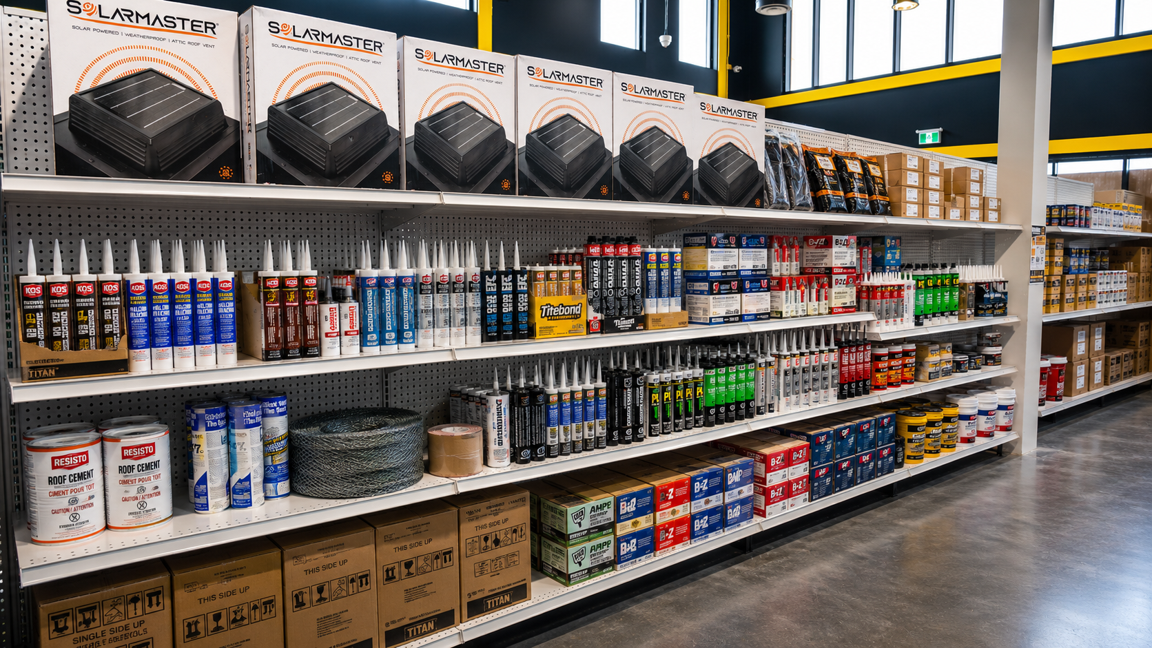 Stocked accessory shelving