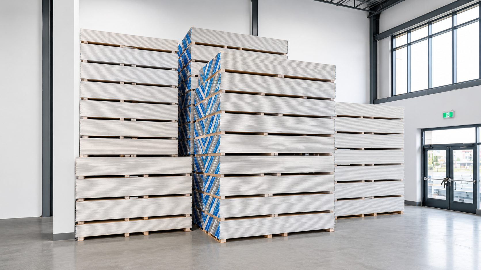 Bulk board storage on the showroom floor
